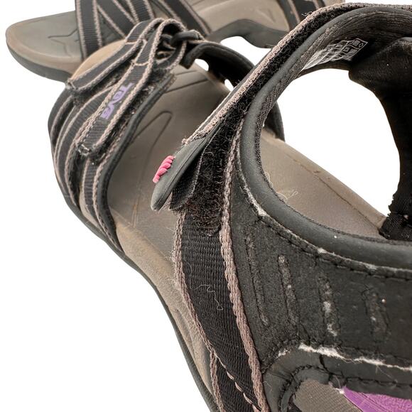 Teva Women's Tirra Black & Purple Sandals Size 7 - Picture 5 of 9